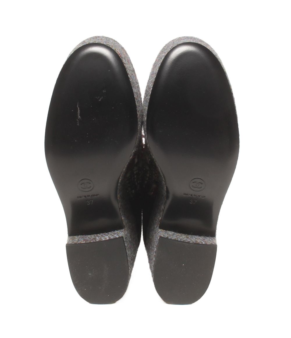 Chanel Platform Monsieur Tweed Thick Sole — view 6