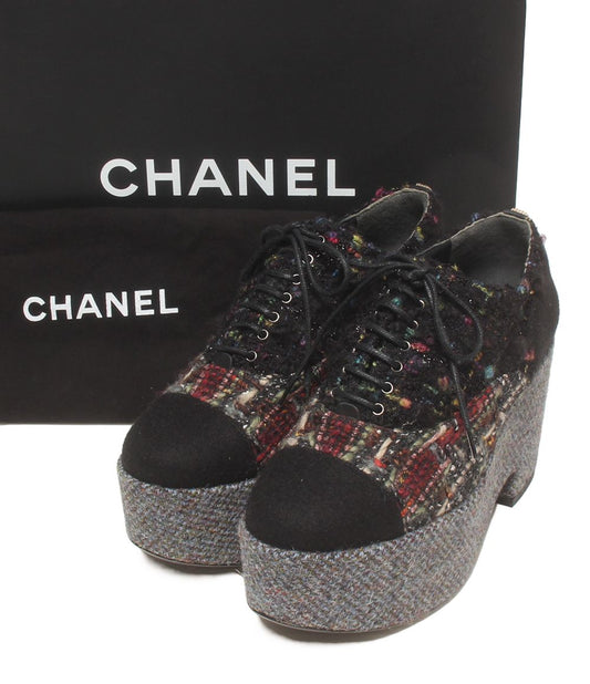Chanel Platform Monsieur Tweed Thick Sole
