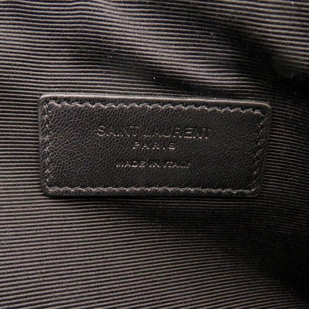Saint Laurent Paris Skull Canvas Leather Black Clutch Bag — view 6