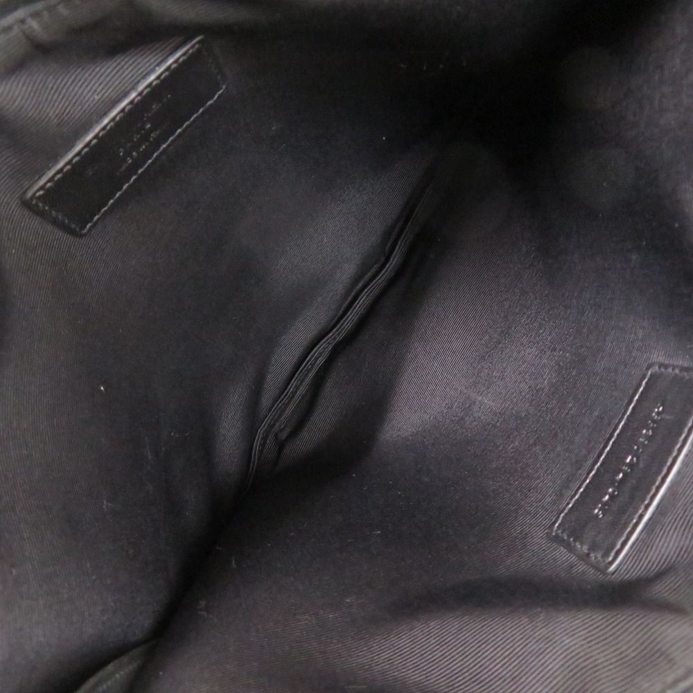 Saint Laurent Paris Skull Canvas Leather Black Clutch Bag — view 5