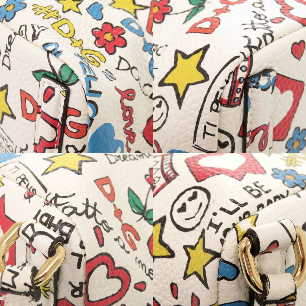Dolce & Gabbana Shishiri Leather White Multicolor Backpack & — view 4