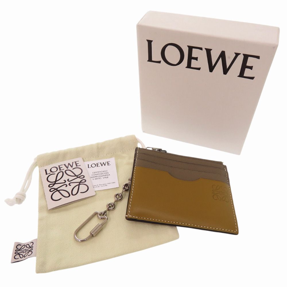Loewe Anagram Square Key Hook Khaki Coin Case — view 2