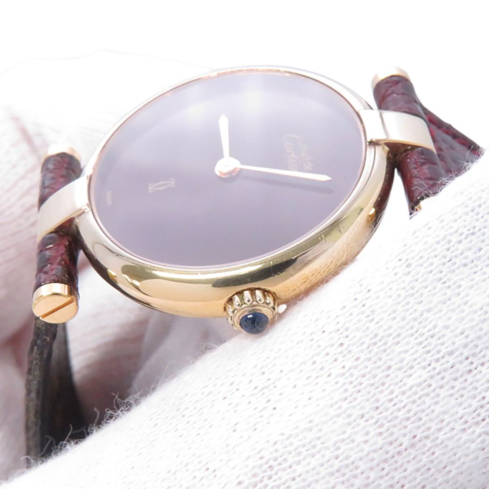 Cartier Must Vendome SM Vermeil Watch Bordeaux Dial — view 5