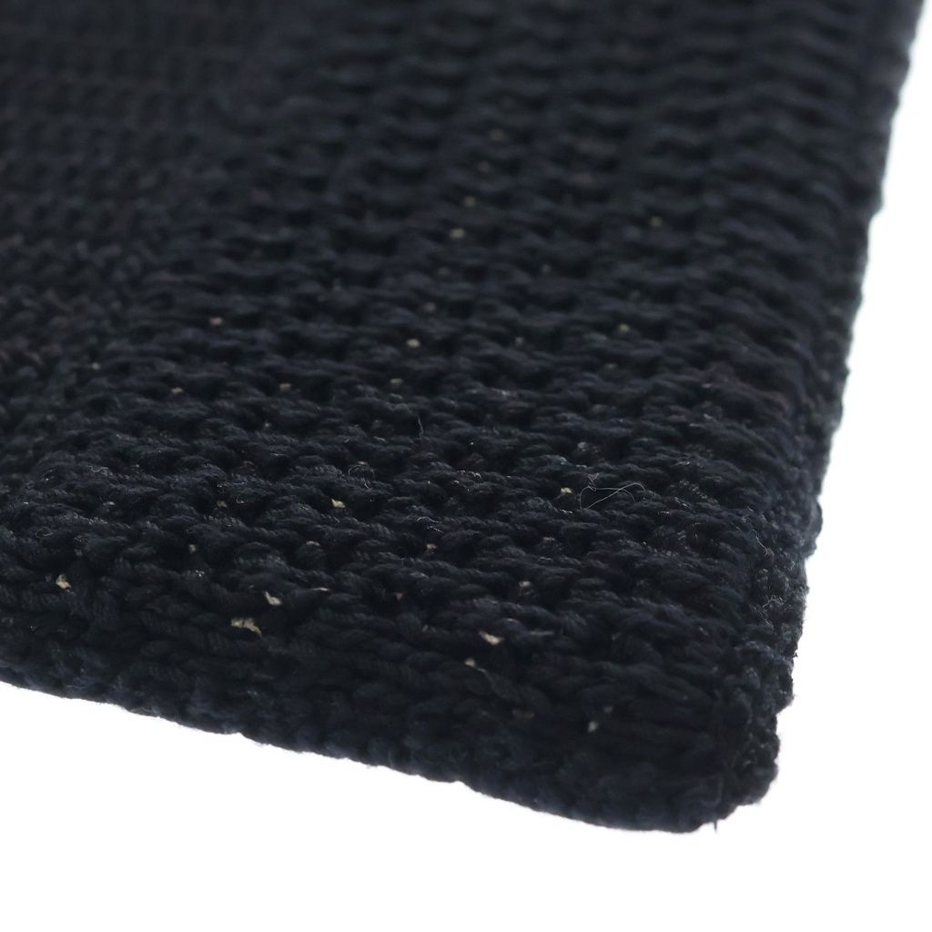 Celine Crochet Strap Logo Cotton Tote Bag Black — view 5