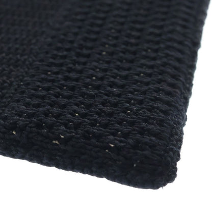 Celine Crochet Strap Logo Cotton Tote Bag Black — view 5