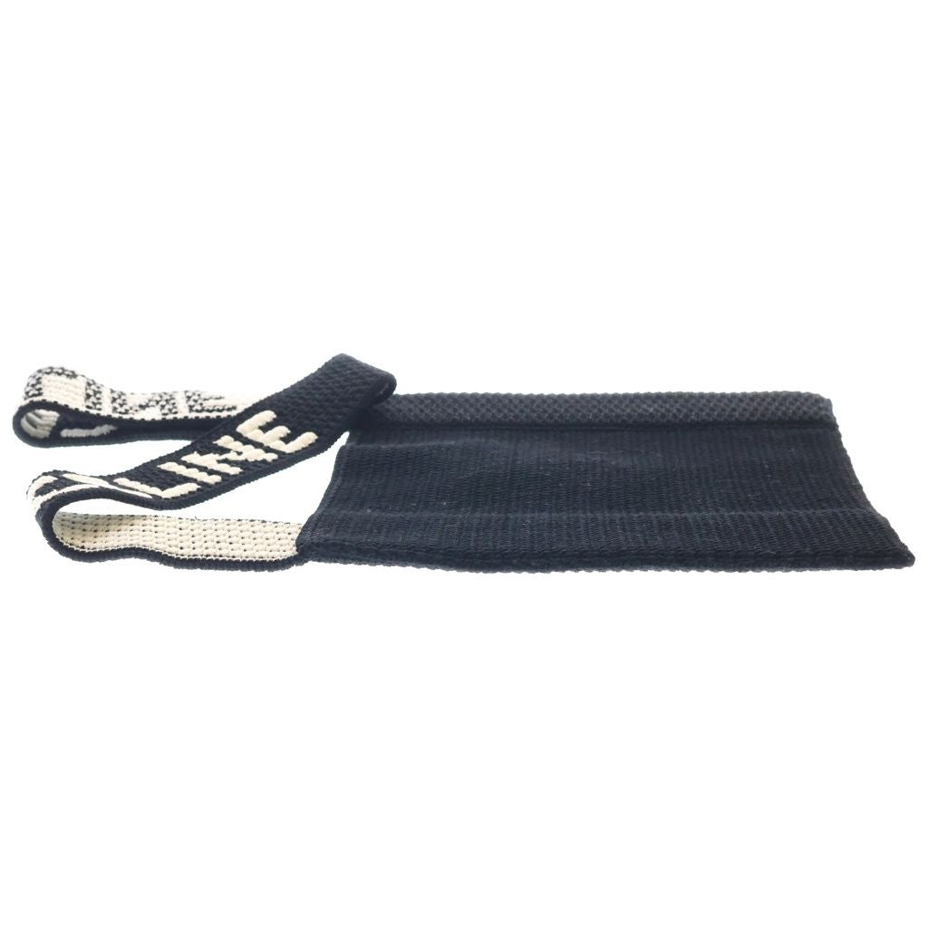 Celine Crochet Strap Logo Cotton Tote Bag Black — view 3
