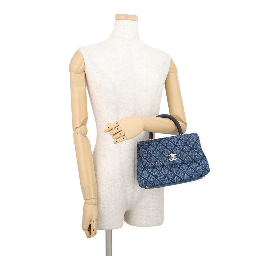 Chanel Quilted CC Logo Coco Handle Washed Denim x S 2-Way Shoulder Bag — view 4