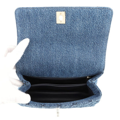 Chanel Quilted CC Logo Coco Handle Washed Denim x S 2-Way Shoulder Bag — view 6