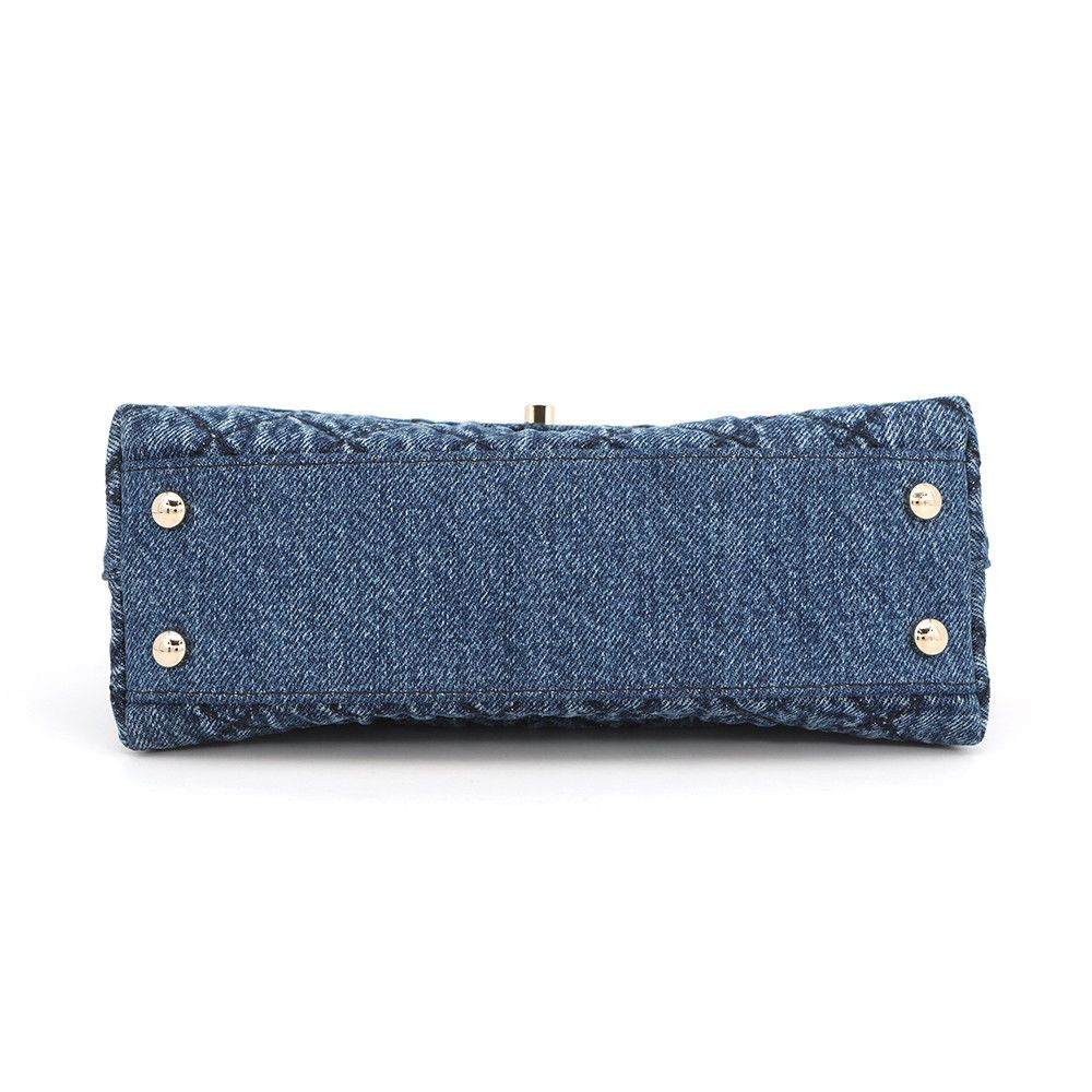 Chanel Quilted CC Logo Coco Handle Washed Denim x S 2-Way Shoulder Bag — view 3