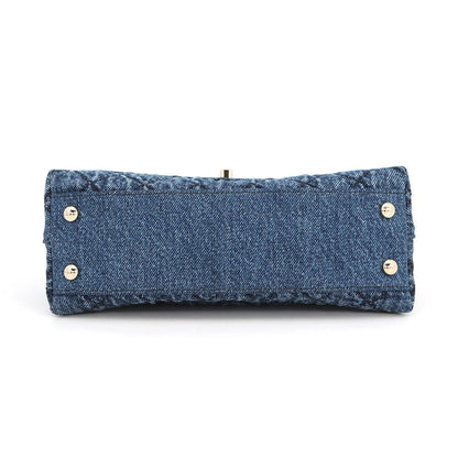 Chanel Quilted CC Logo Coco Handle Washed Denim x S 2-Way Shoulder Bag — view 3