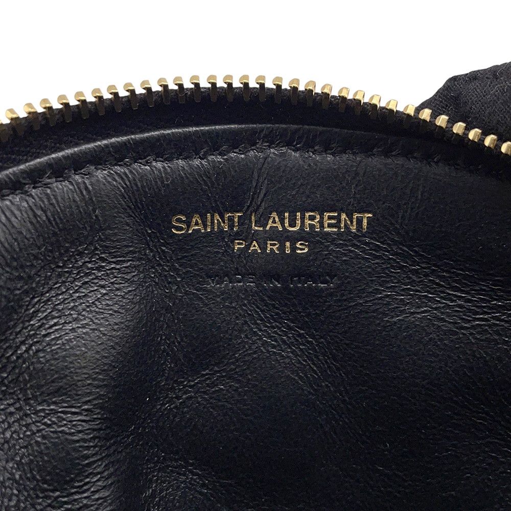Saint Laurent Paris Coin Case Sad Lambskin Wallet Black — view 7