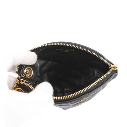 Saint Laurent Paris Coin Case Sad Lambskin Wallet Black — view 4