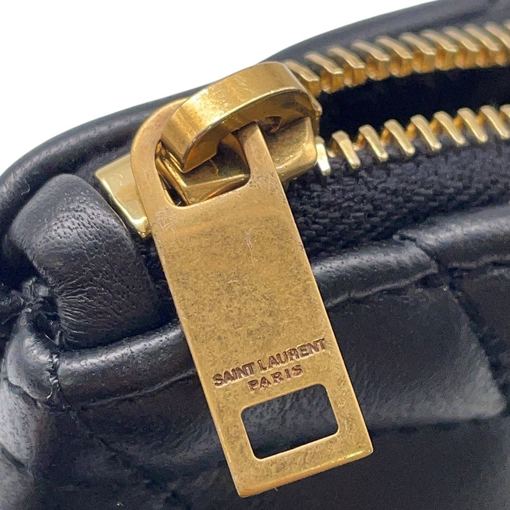 Saint Laurent Paris Coin Case Sad Lambskin Wallet Black — view 5
