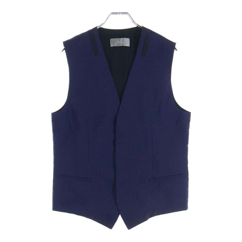 Dior Homme Satin Line Contrast Color Gilet Vest Navy