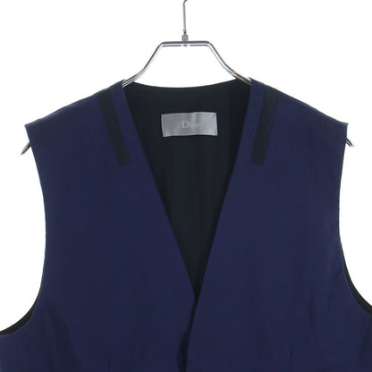 Dior Homme Satin Line Contrast Color Gilet Vest Navy — view 3