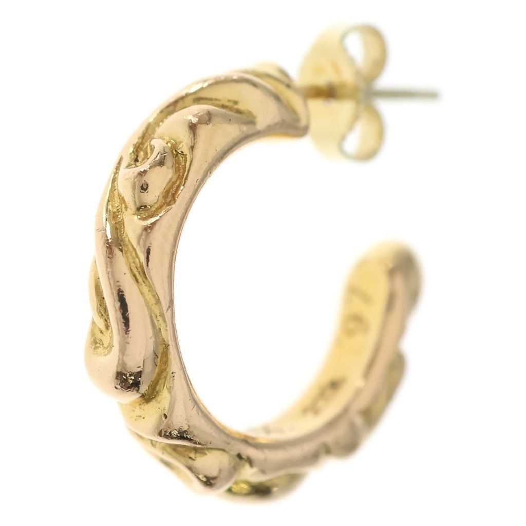 Chrome Hearts 22K Hoop Scrool Scroll Earrings Gold