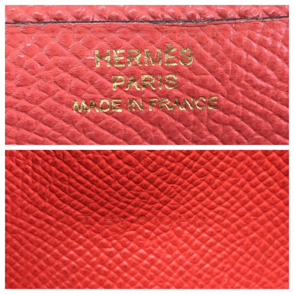 Hermes Bearn Soufflet Orange Field Gold Veau Epsom Wallet — view 5