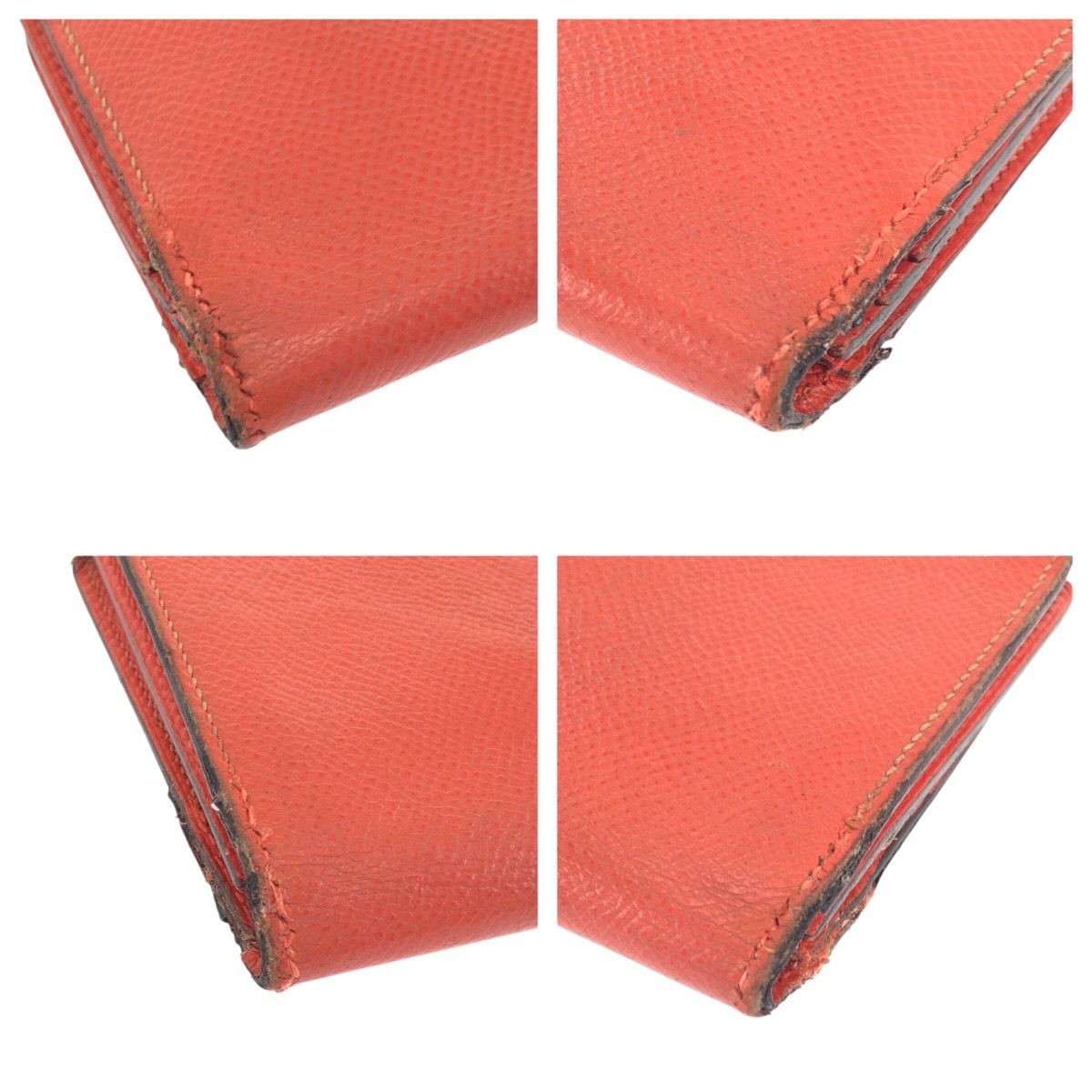 Hermes Bearn Soufflet Orange Field Gold Veau Epsom Wallet — view 4