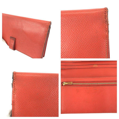 Hermes Bearn Soufflet Orange Field Gold Veau Epsom Wallet — view 7