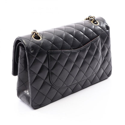 Chanel Shoulder Bag Quilted Double Flap Black Lambskin Chain — view 2