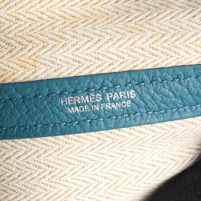 Hermes Tote Bag Garden Party PM Cobalt Leather — view 4