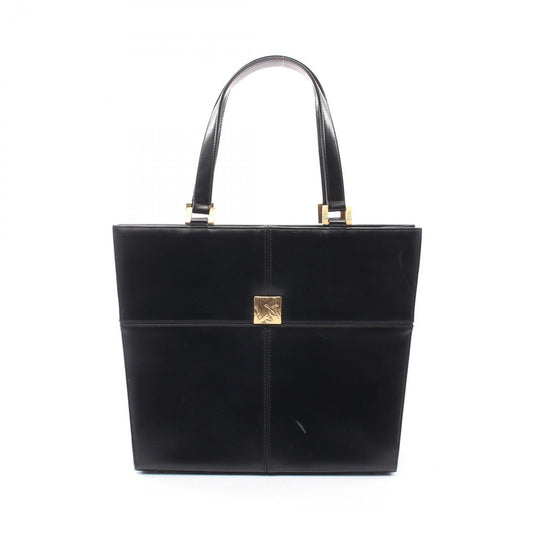 Saint Laurent Tote Bag YSL Logo Black Leather YSL Plate