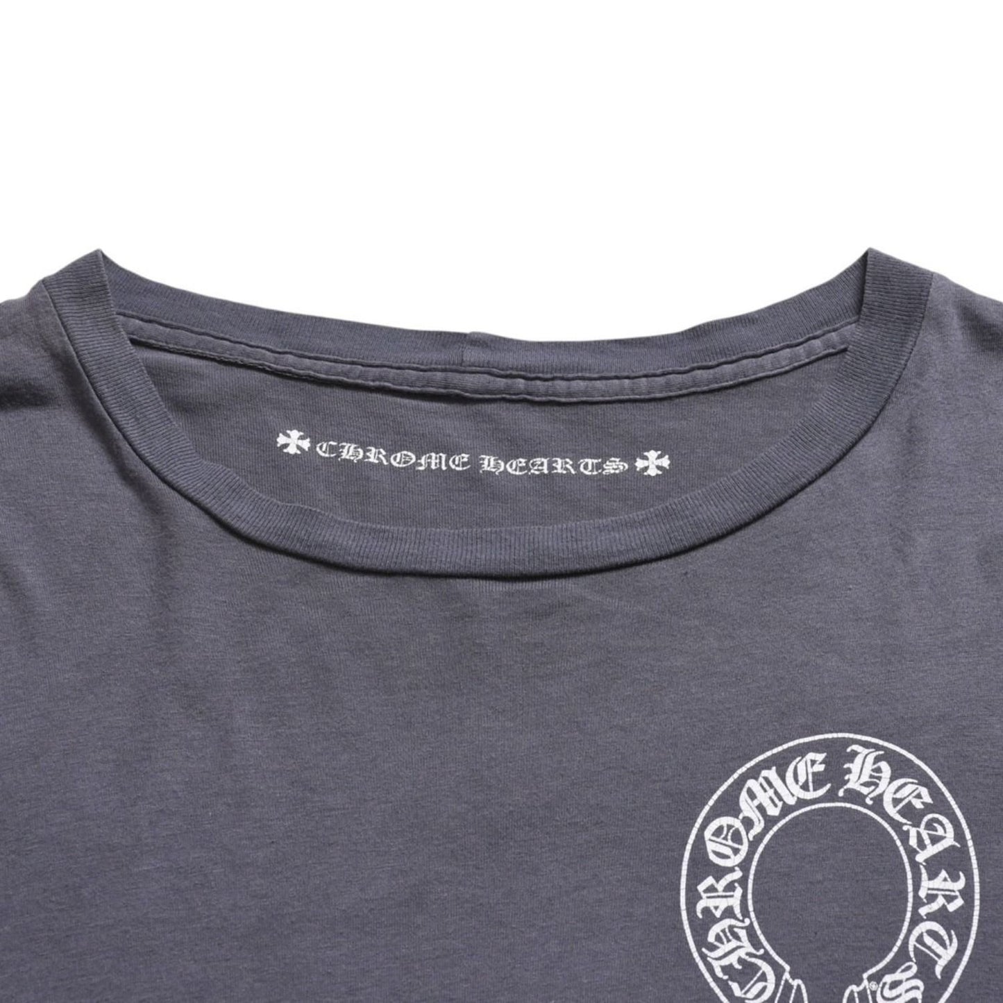 Chrome Hearts Long Sleeve Top Gray Horseshoe Logo Scroll Label — view 3