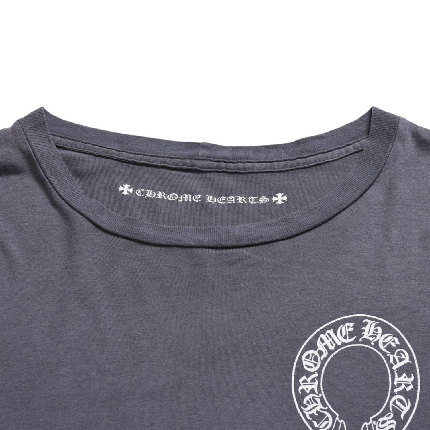 Chrome Hearts Long Sleeve Top Gray Horseshoe Logo Scroll Label — view 3