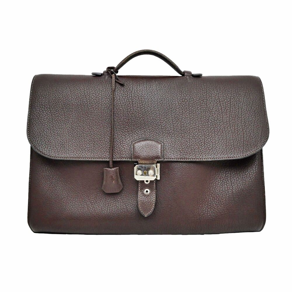 Hermes Sac A Depeches 41 Tote Bag Brown Construction Togo Business