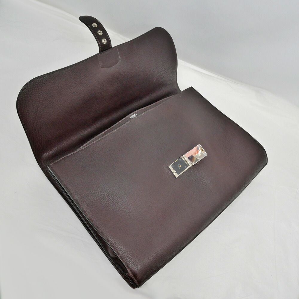 Hermes Sac A Depeches 41 Tote Bag Brown Construction Togo Business — view 6