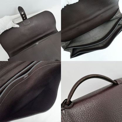 Hermes Sac A Depeches 41 Tote Bag Brown Construction Togo Business — view 8