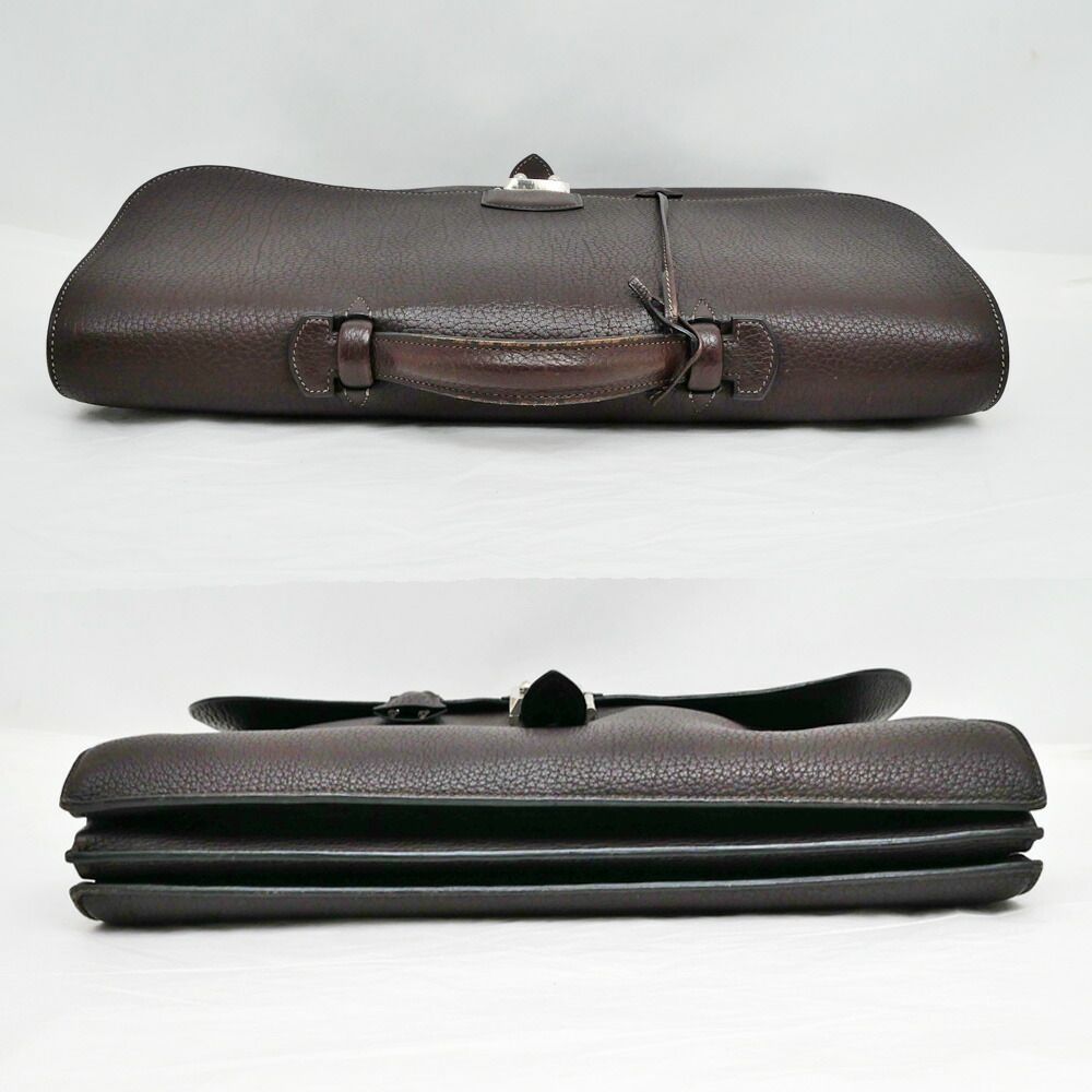Hermes Sac A Depeches 41 Tote Bag Brown Construction Togo Business — view 4