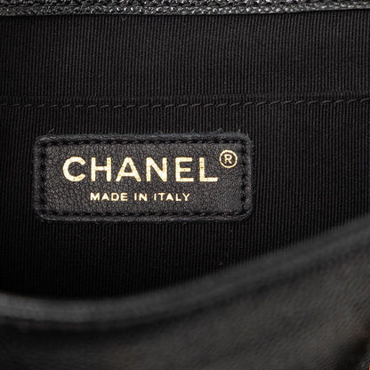 Chanel Triple CC Logo Quilted Chain Backpack Black Caviar Leather — view 5