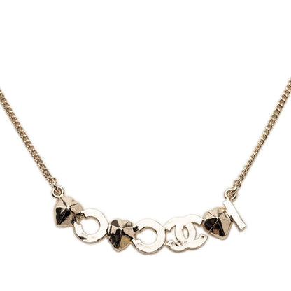 Chanel Heart CC Logo Necklace Gold Plated Rhinestone Bijuu — view 2
