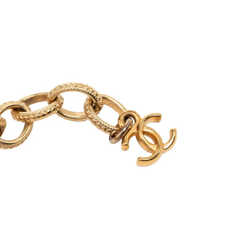 Chanel CC Logo Chain Necklace Gold Black Plated Resin — view 5