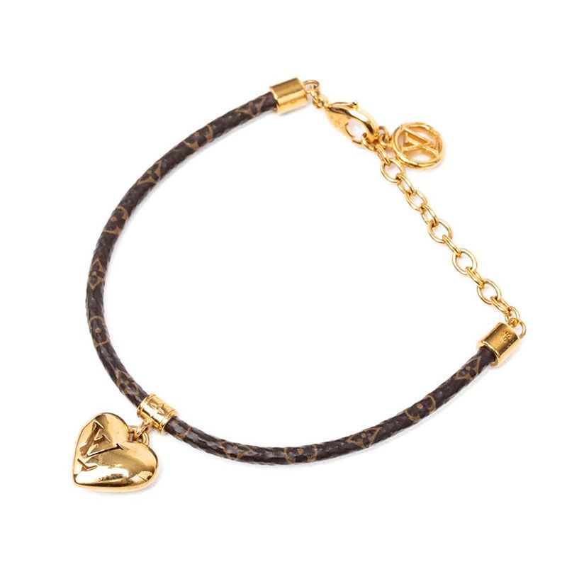 Louis Vuitton Monogram Bracelet Blooming Heart Brown Plated — view 2