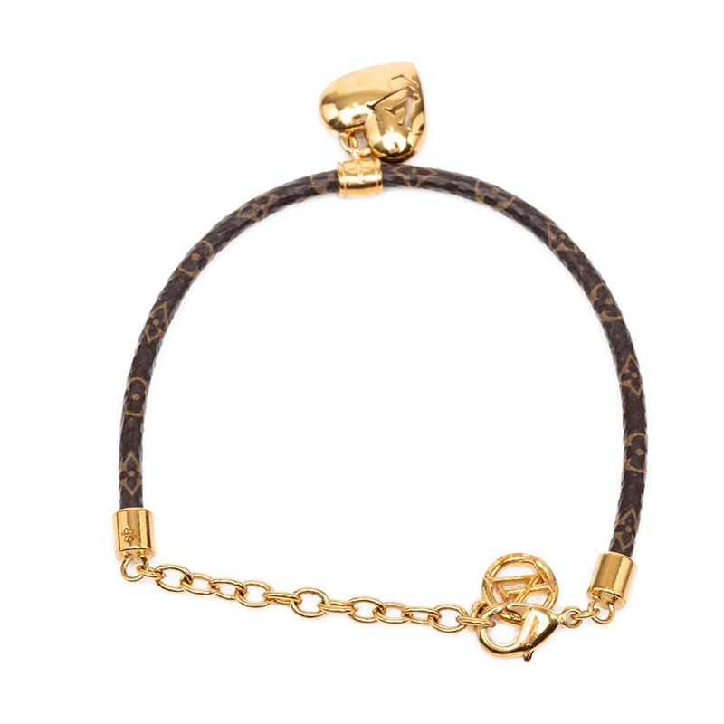 Louis Vuitton Monogram Bracelet Blooming Heart Brown Plated — view 3