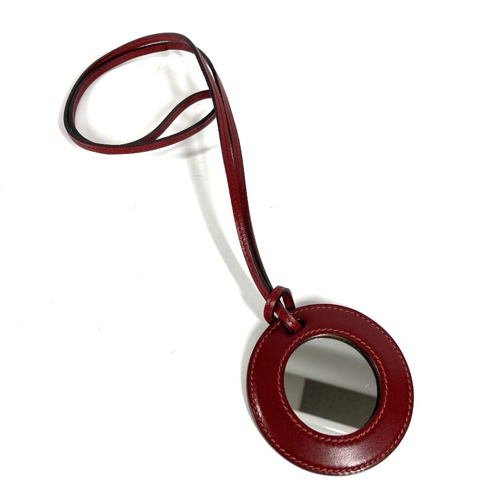 Hermes Necklace Mirror Leather Brown