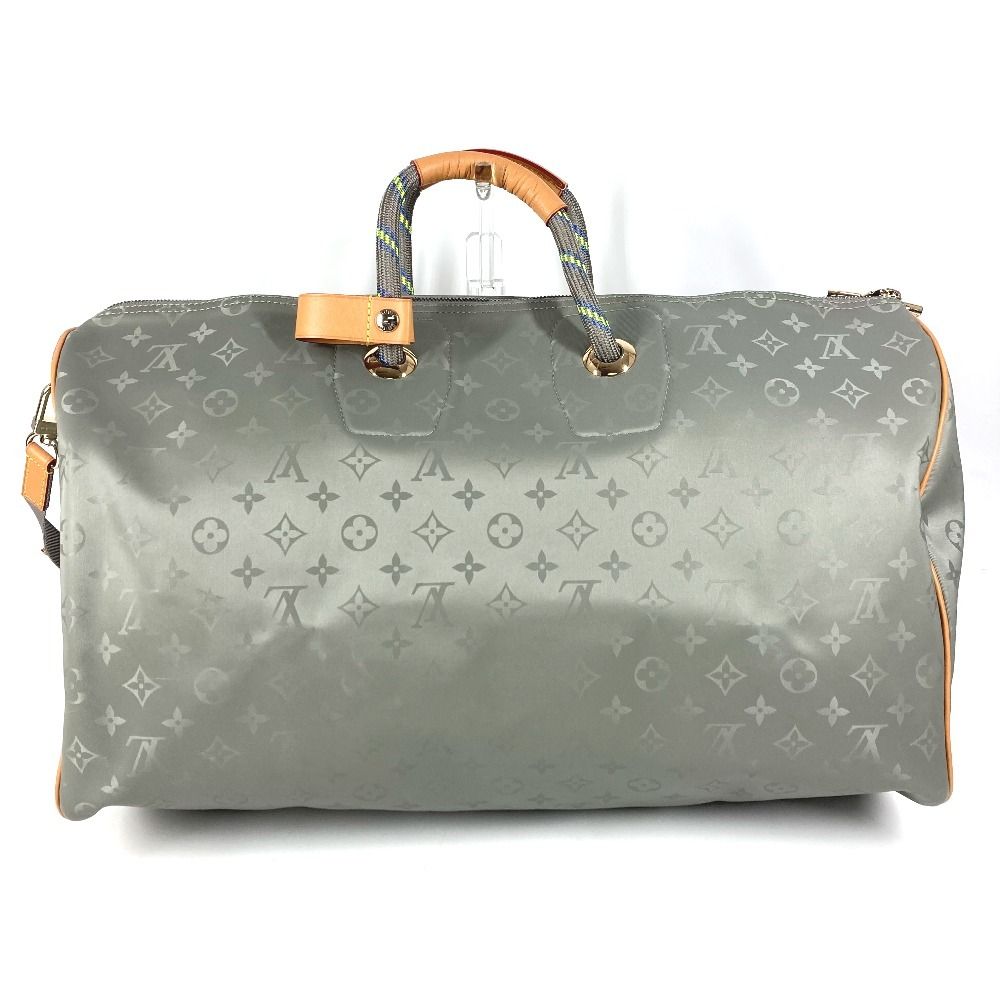 Louis Vuitton Boston Bag Keepall Bandouliere 50 Leather Canvas Gray — view 2