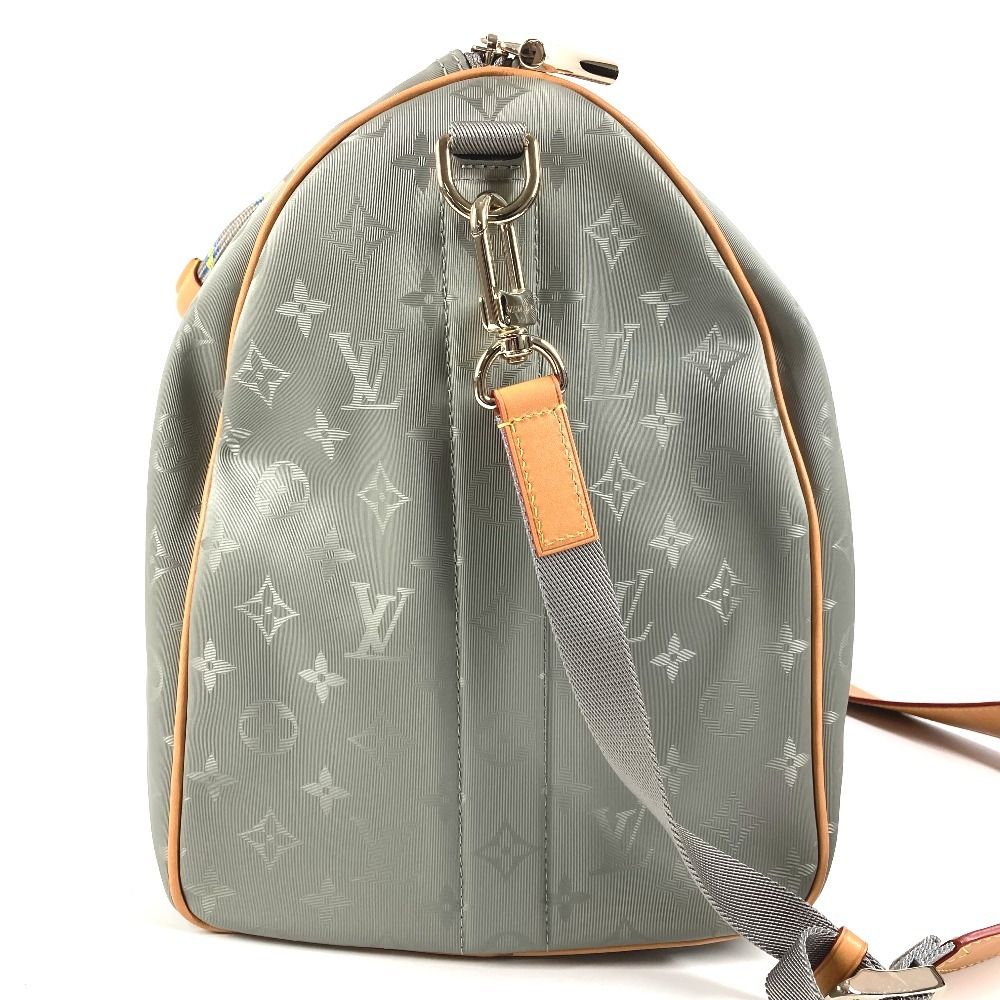 Louis Vuitton Boston Bag Keepall Bandouliere 50 Leather Canvas Gray — view 4