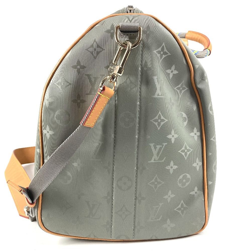 Louis Vuitton Boston Bag Keepall Bandouliere 50 Leather Canvas Gray — view 3