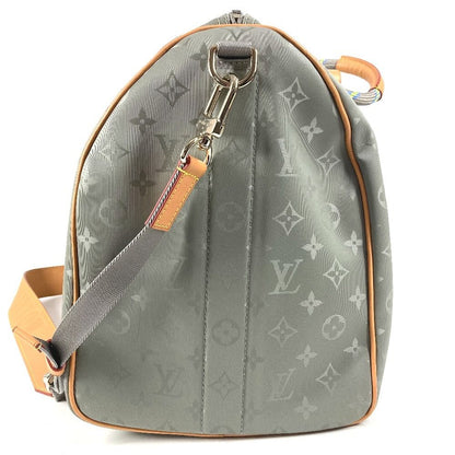 Louis Vuitton Boston Bag Keepall Bandouliere 50 Leather Canvas Gray — view 3