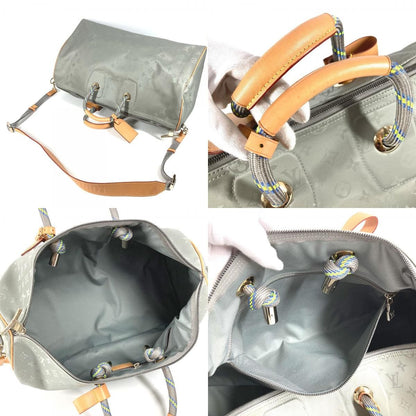 Louis Vuitton Boston Bag Keepall Bandouliere 50 Leather Canvas Gray — view 8