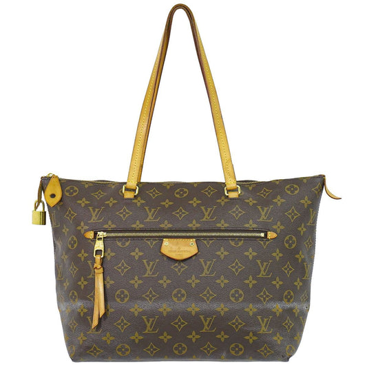 Louis Vuitton LV Jena MM Monogram Tote Shoulder Bag Brown Iena