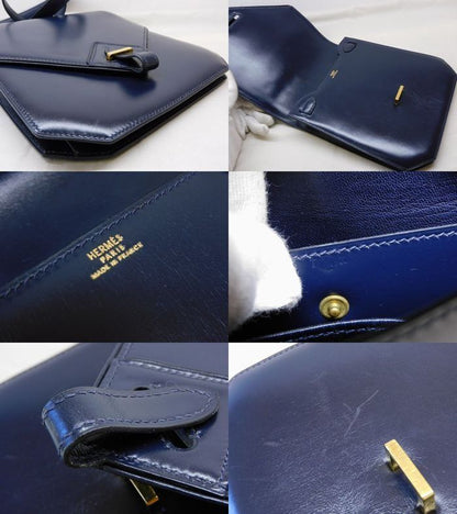 Hermes Vintage Shoulder Bag Navy Leather — view 4