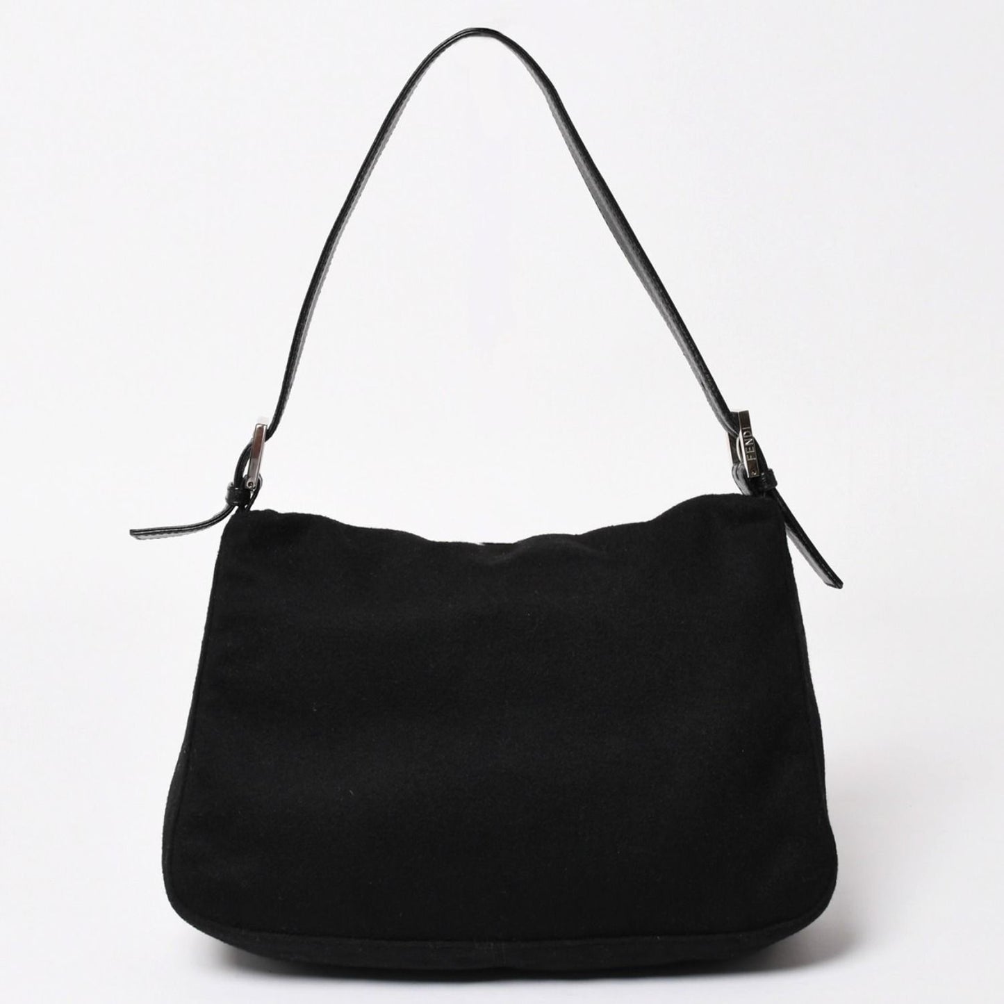 Fendi Mamma Baguette Handbag Cotton Jersey Black Silver — view 2