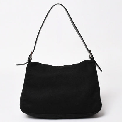 Fendi Mamma Baguette Handbag Cotton Jersey Black Silver — view 2