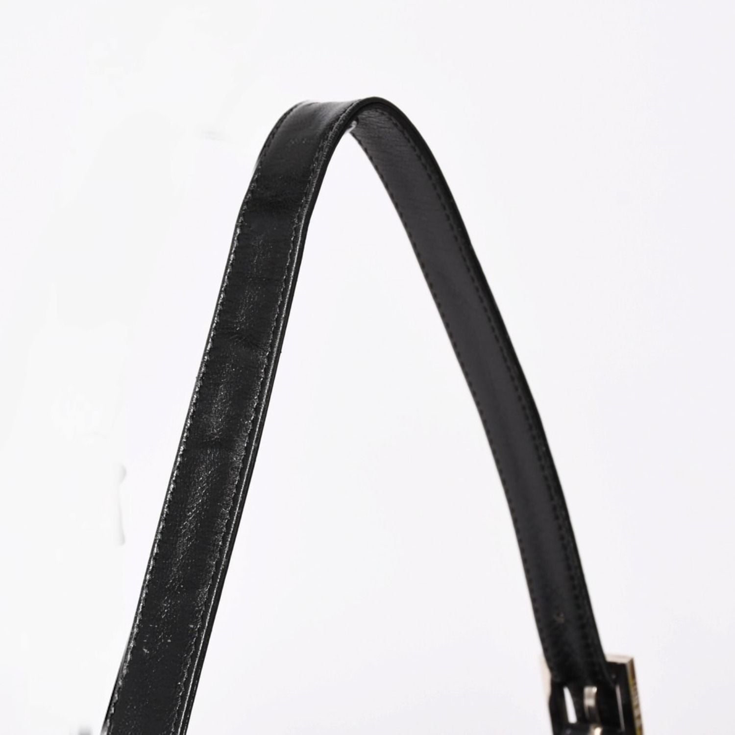 Fendi Mamma Baguette Handbag Cotton Jersey Black Silver — view 6