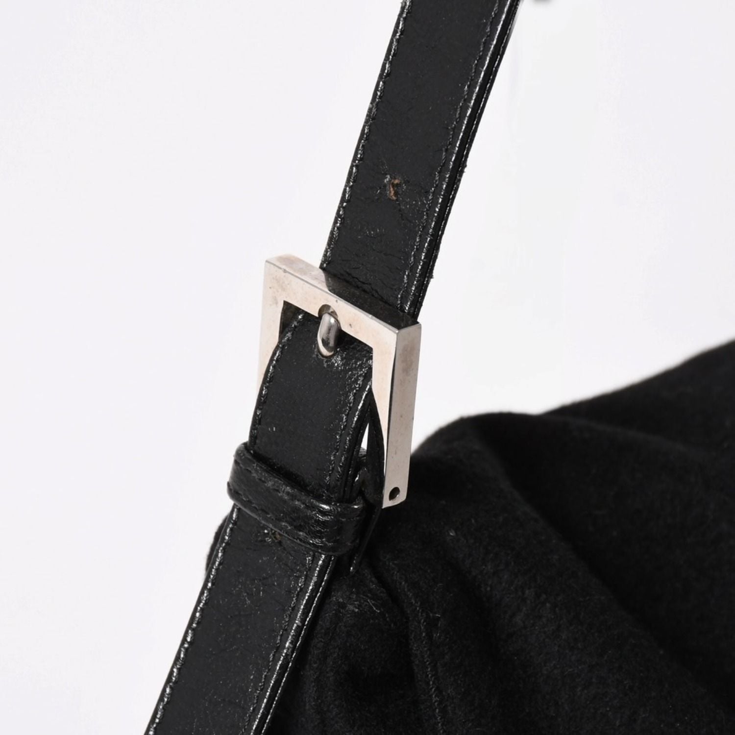 Fendi Mamma Baguette Handbag Cotton Jersey Black Silver — view 4