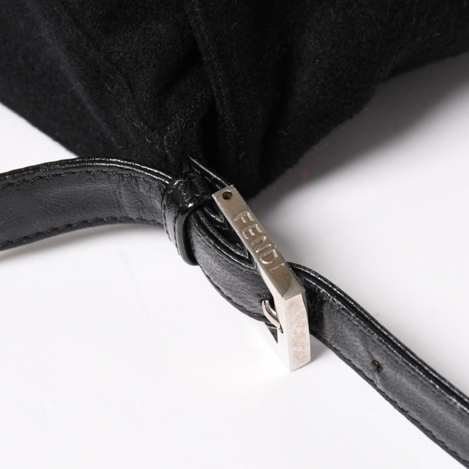 Fendi Mamma Baguette Handbag Cotton Jersey Black Silver — view 7